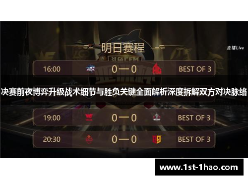 决赛前夜博弈升级战术细节与胜负关键全面解析深度拆解双方对决脉络 决赛前夜博弈升级战术细节与胜负关键全面解析深度拆解双方对决脉络